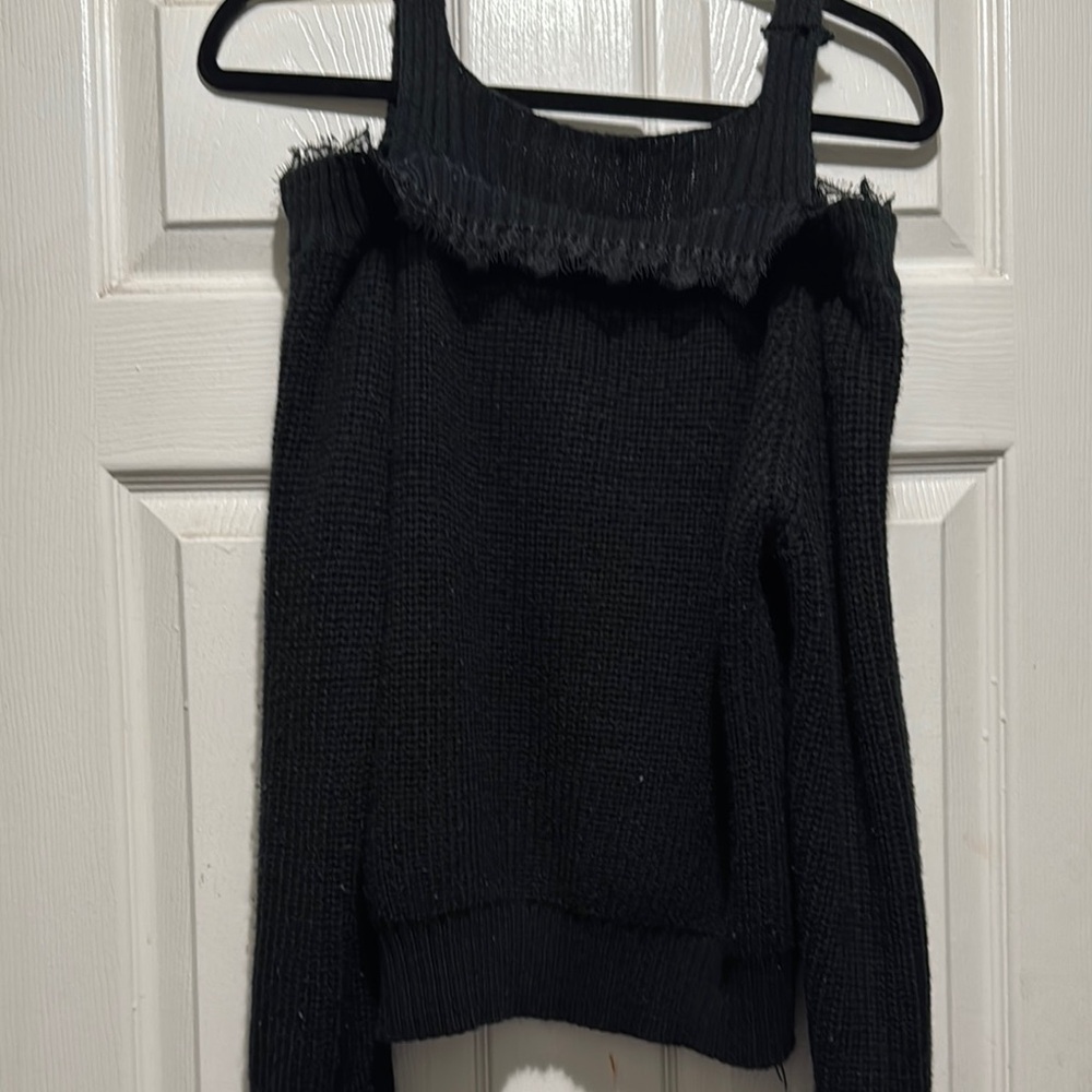 Black Off-Shoulder Sweater